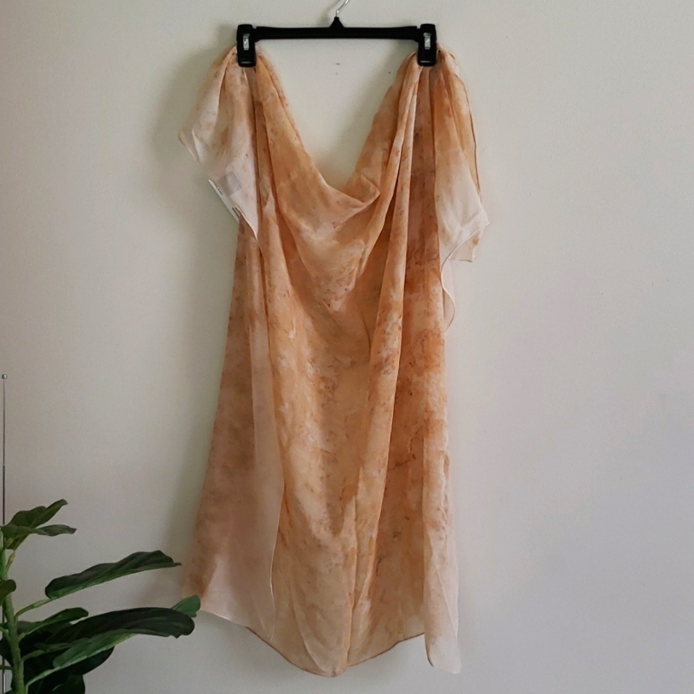 Hand painted silk scarf, watercolor abstract wearable art. 34x34 inches